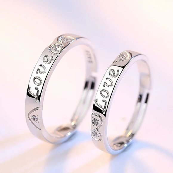 Set Of 2 925 Sterling Silver Rings Bohemian Simple Minimalist Engagement Ring
